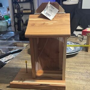 Wooden Birdhouse with Clear Panels